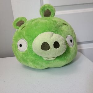 2010 Commonwealth Angry Birds Green Pig No Sound Plush Stuffed Animal 8" Toy